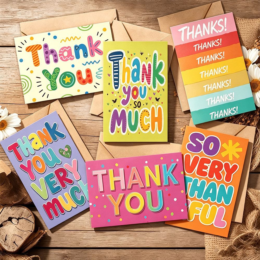 Assorted Birthday Greeting Cards with Envelopes – 6/10/12/20/24 Pack Colorful Birthday Card Set