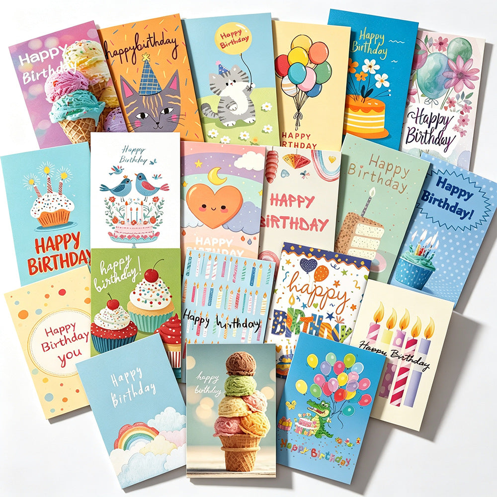 Assorted Birthday Greeting Cards with Envelopes – 6/10/12/20/24 Pack Colorful Birthday Card Set