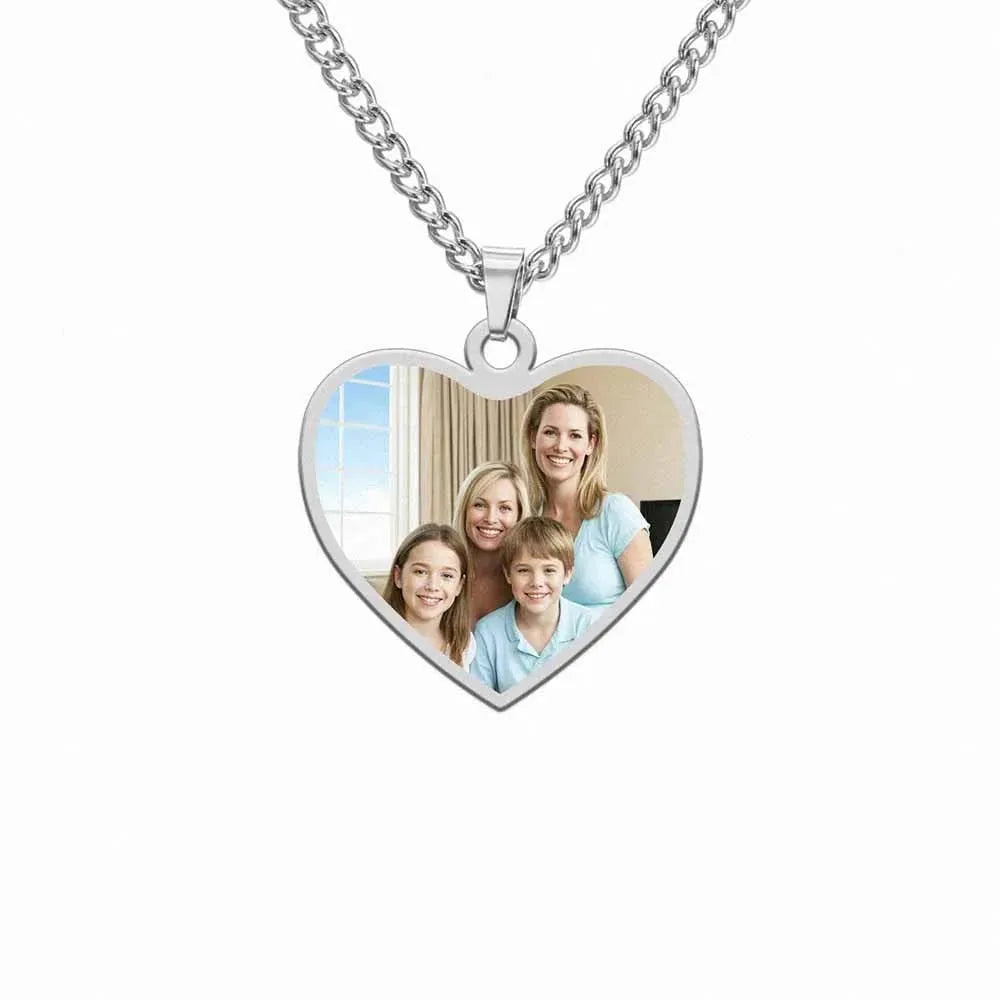 Print Demand Photo Necklace Personalized Picture Custom Gift For Men Woman Couple Family Father Chain Stainless Steel Jewelry