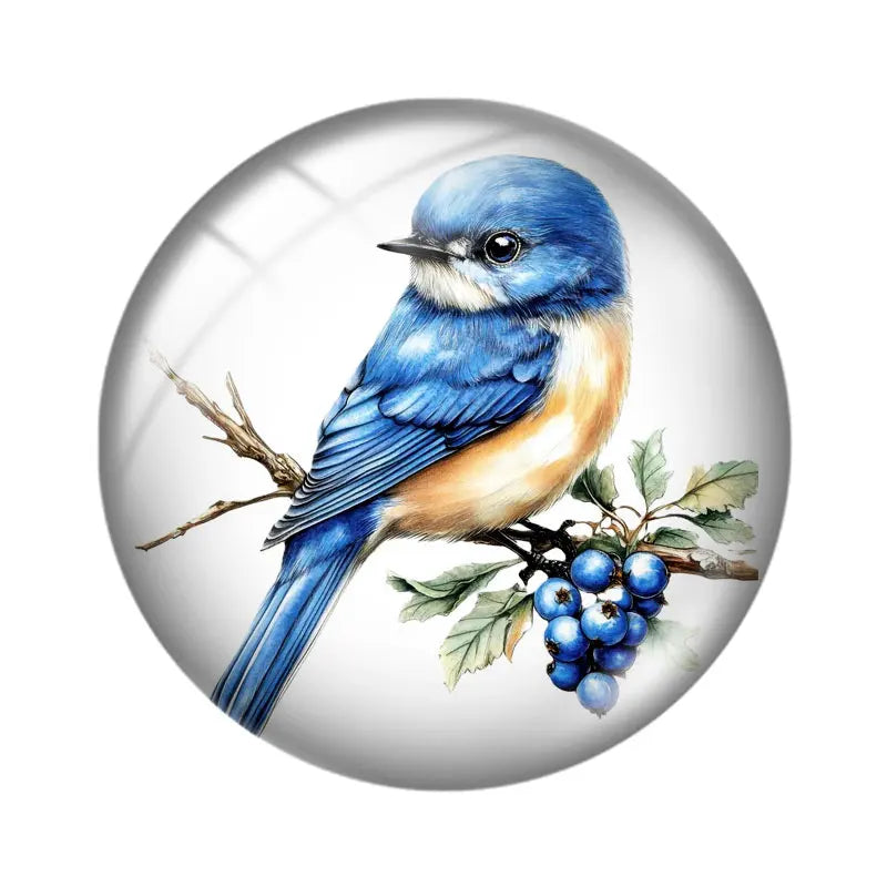 Blue Delft Birds Clipart  12mm/18mm/20mm/25mm Round Photo glass cabochon demo flat back Making findings