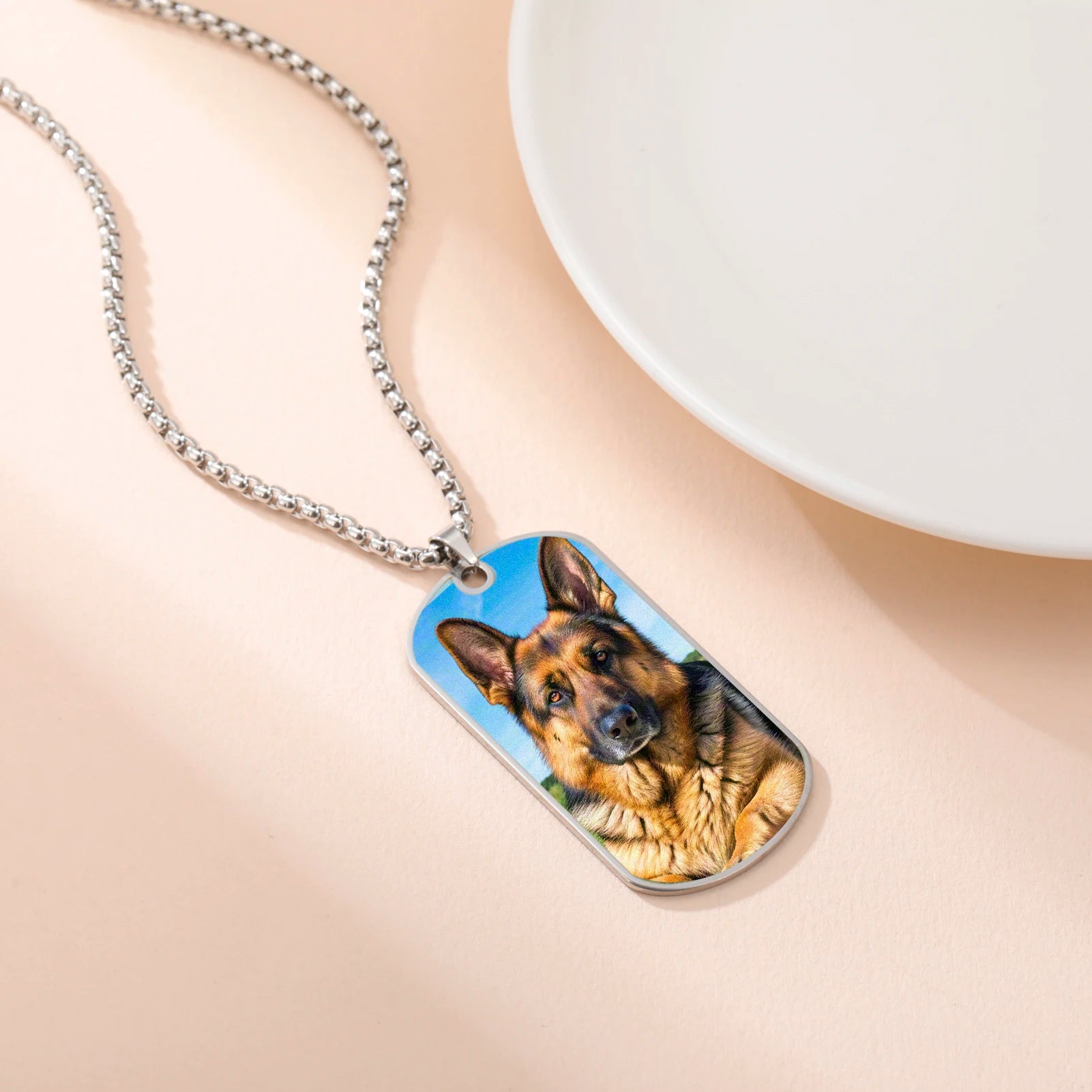 Print Demand Photo Necklace Personalized Picture Custom Gift For Men Woman Couple Family Father Chain Stainless Steel Jewelry