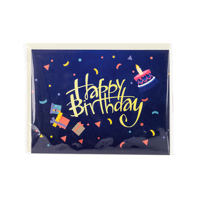 90° 3D Pop Up Musical Happy Birthday Card with Light & Song, Musical Staff Cake Design
