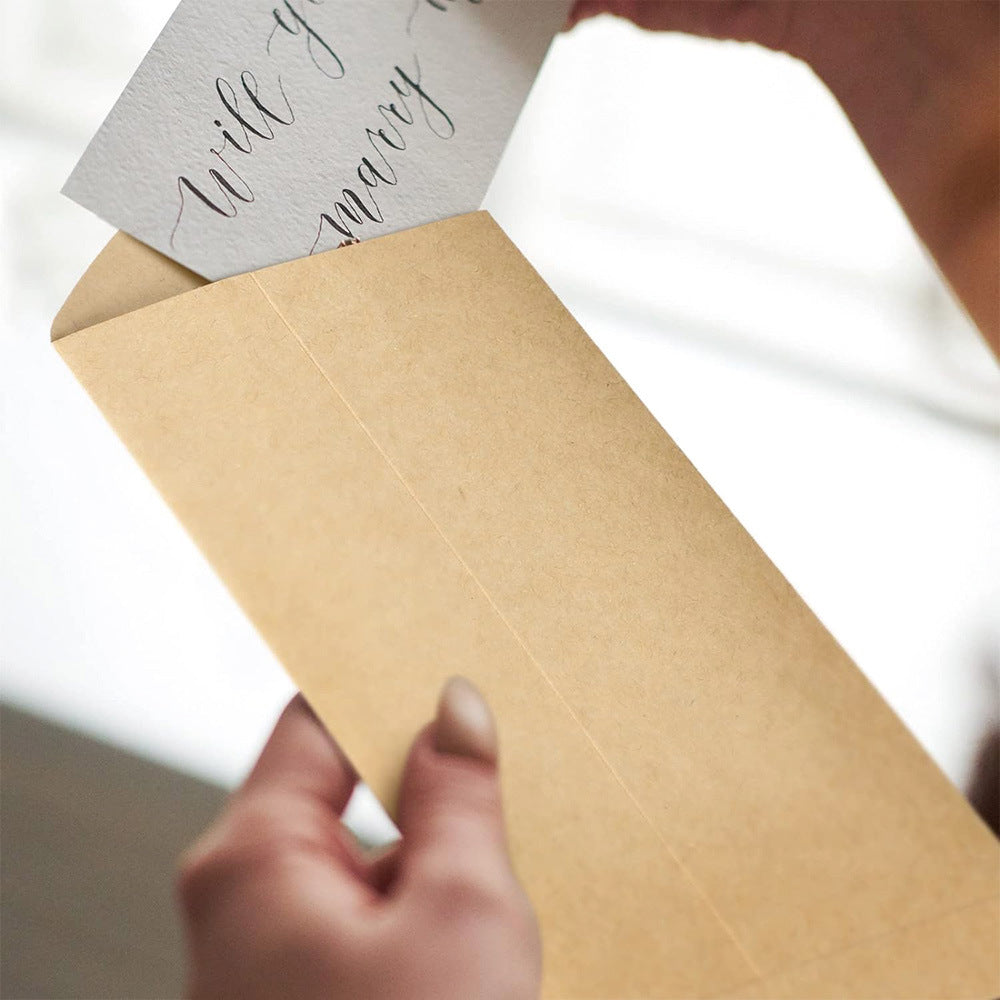 Kraft Paper Cash Envelopes "A Gift For You" - Gummed Seal Money Gift Envelopes for Cash, Checks, Tips & Budgeting (50 / 100 / 200 Pack)