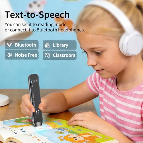 AI Smart Scan Translation Pen - 142 Languages Smart Dyslexia Assistive Tool, Speech/Scan-to-Text Reading Pen for Learning Difficulties, Language Learners, Elderly Users (10 Offline Languages)
