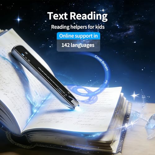 AI Smart Scan Translation Pen - 142 Languages Smart Dyslexia Assistive Tool, Speech/Scan-to-Text Reading Pen for Learning Difficulties, Language Learners, Elderly Users (10 Offline Languages)