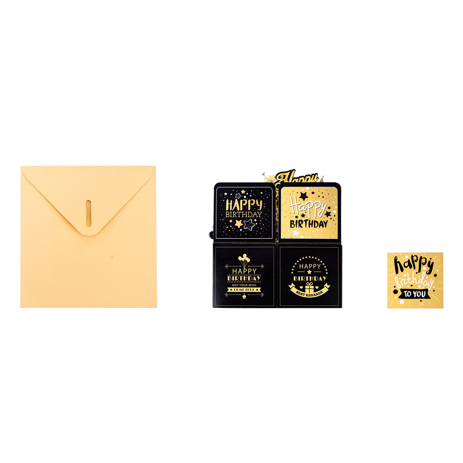3D Pop Up Happy Birthday Cards, Black Birthday Greeting Card with Balloon/ Butterfly/ Flower