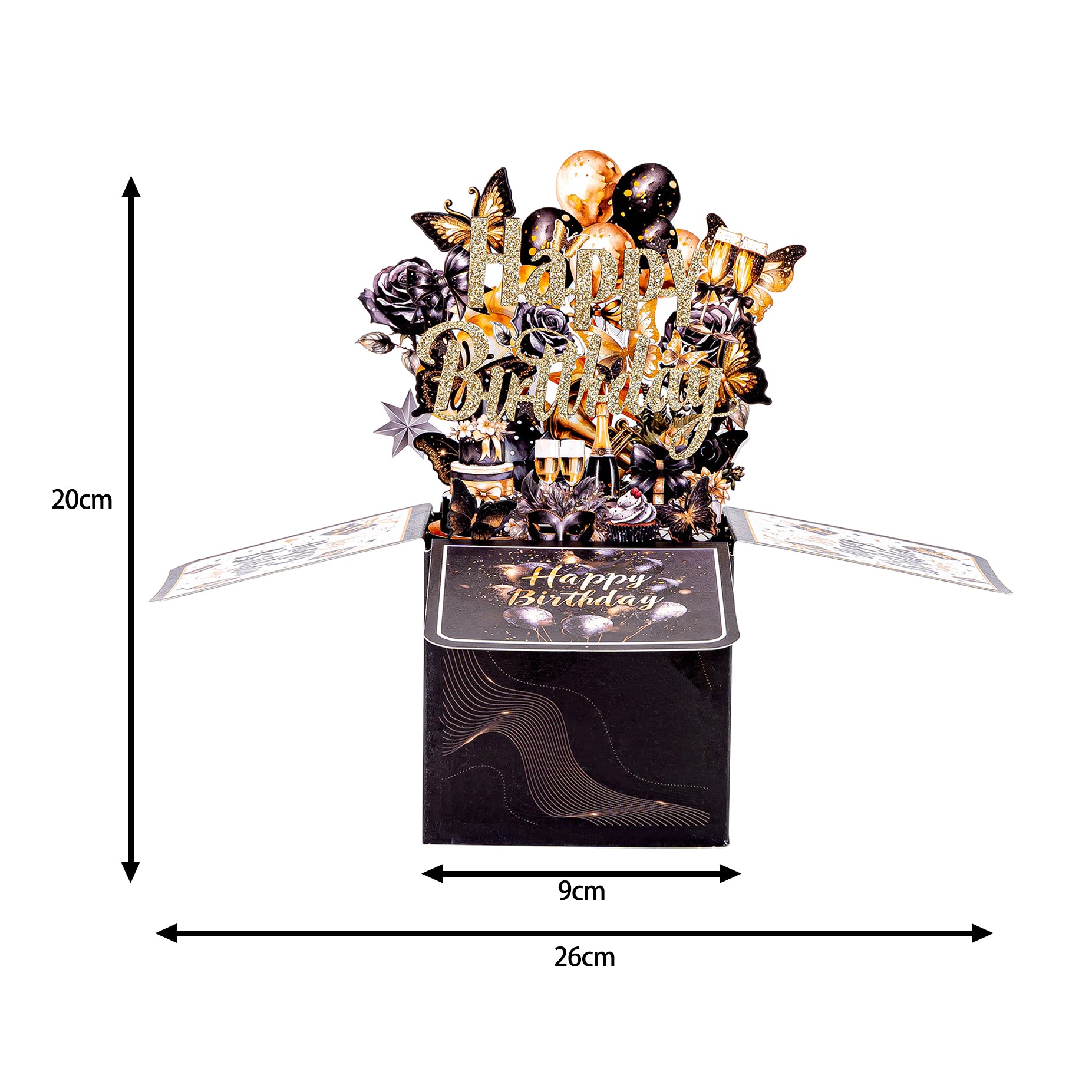 Black Crown Prince 3D Black Birthday Card – Birthday Gift for Men/ Boyfriend/ Boys/ Father