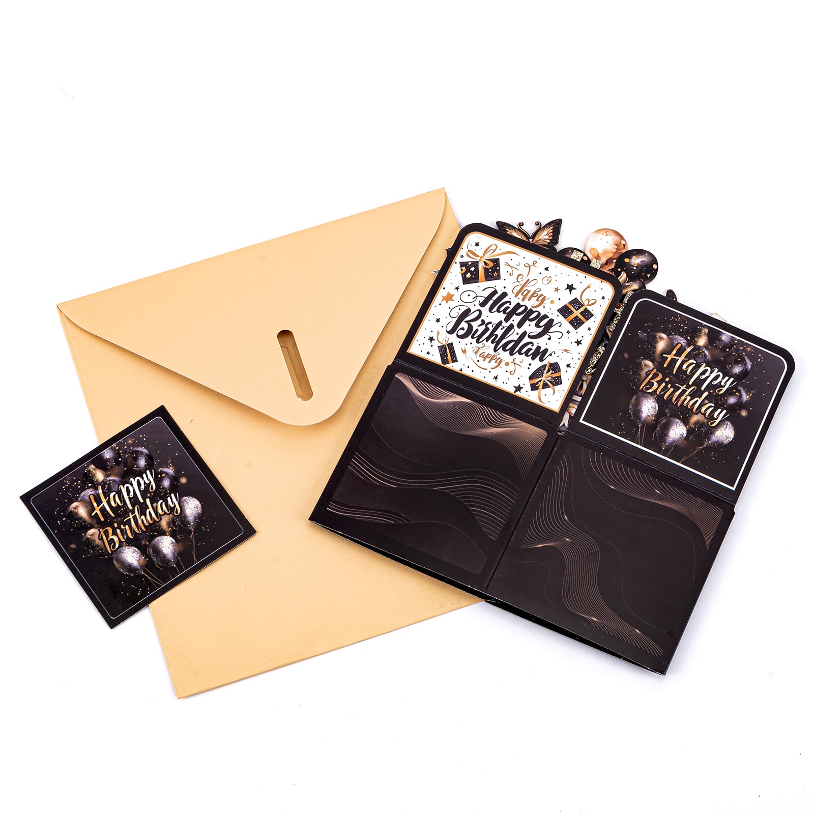 Black Crown Prince 3D Black Birthday Card – Birthday Gift for Men/ Boyfriend/ Boys/ Father