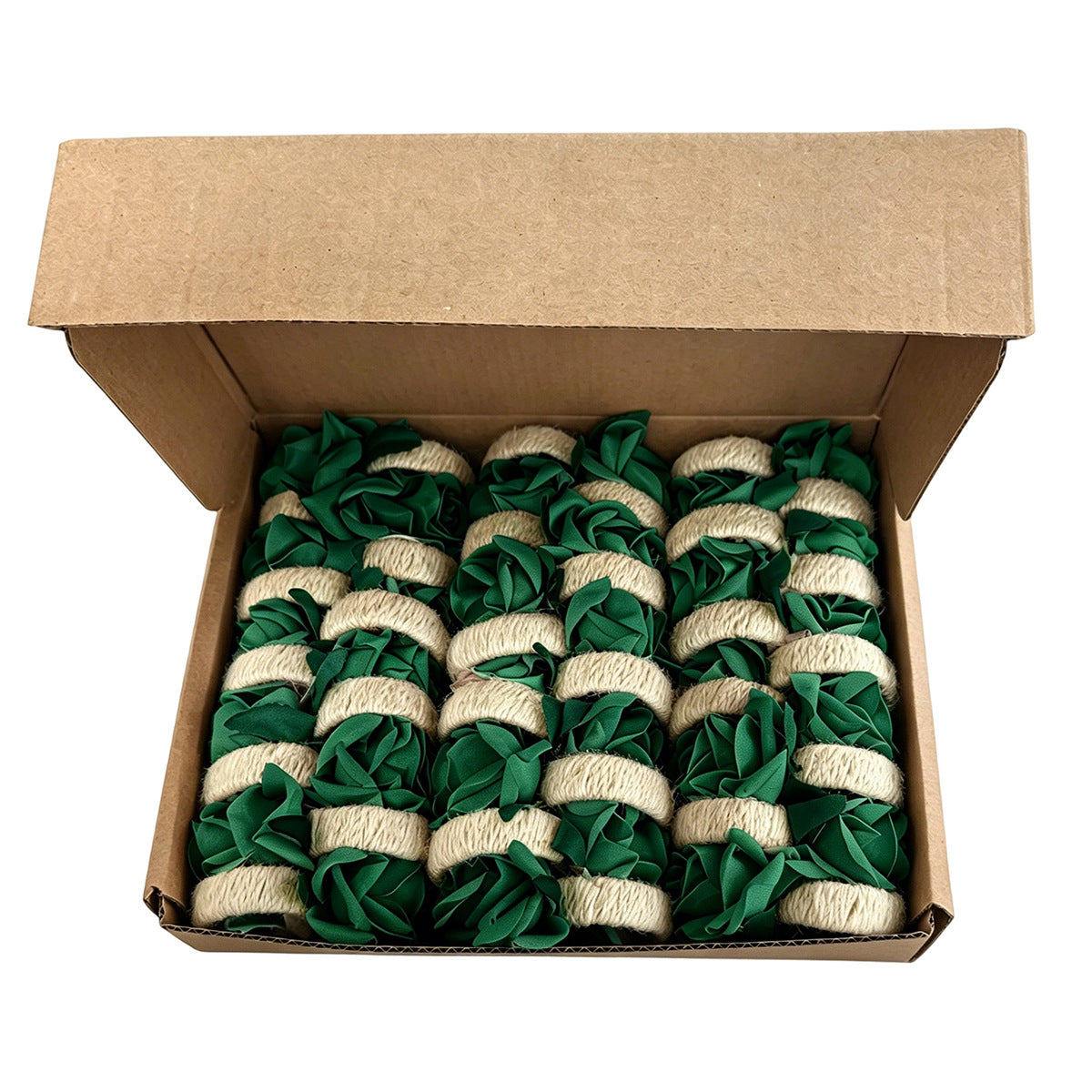 Boxed Set of 30 Napkin Rings – Handmade Rose-Style Napkin Holders for Western Table Settings