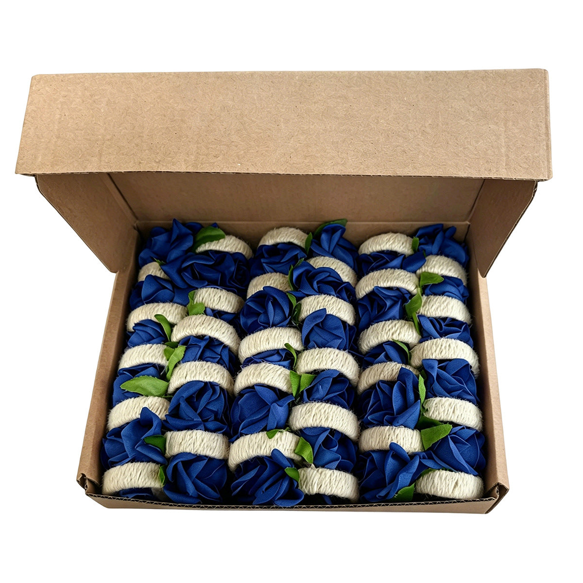Boxed Set of 30 Napkin Rings – Handmade Rose-Style Napkin Holders for Western Table Settings