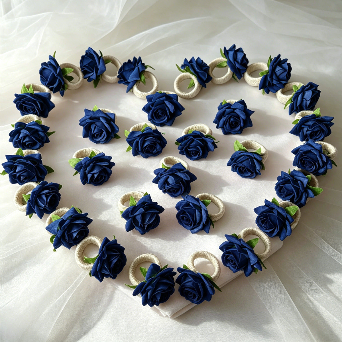 Boxed Set of 30 Napkin Rings – Handmade Rose-Style Napkin Holders for Western Table Settings