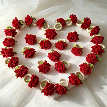 Boxed Set of 30 Napkin Rings – Handmade Rose-Style Napkin Holders for Western Table Settings