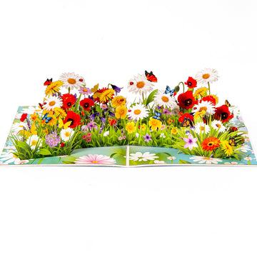 Butterfly Lawn Flower Clusters 3D Pop-Up Greeting Card, Gift for Her/ Girl/ Women/Mother