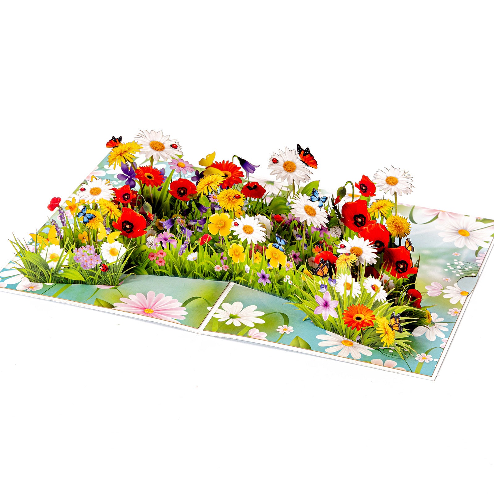 Butterfly Lawn Flower Clusters 3D Pop-Up Greeting Card, Gift for Her/ Girl/ Women/Mother
