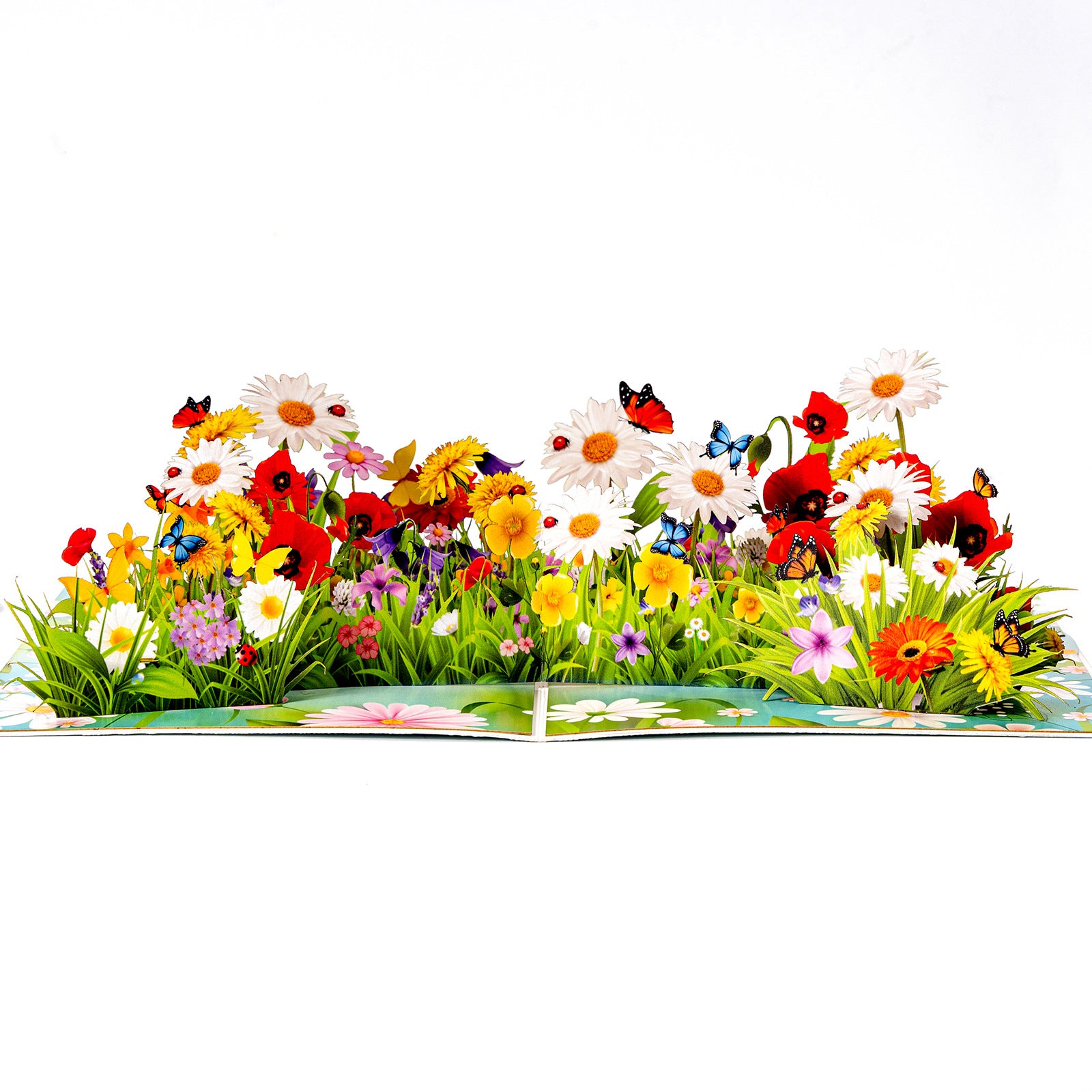 Butterfly Lawn Flower Clusters 3D Pop-Up Greeting Card, Gift for Her/ Girl/ Women/Mother