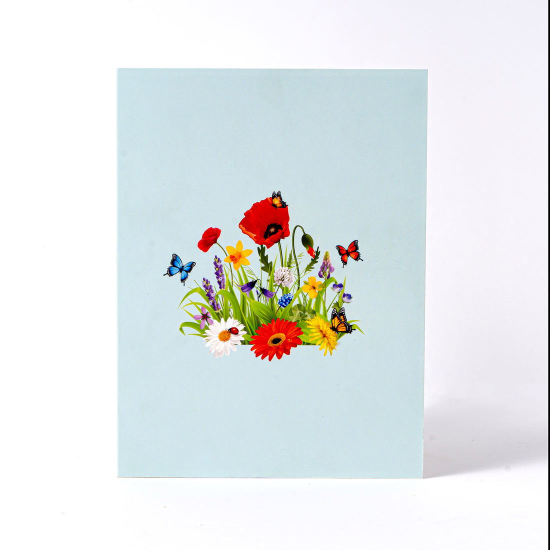 Butterfly Lawn Flower Clusters 3D Pop-Up Greeting Card, Gift for Her/ Girl/ Women/Mother