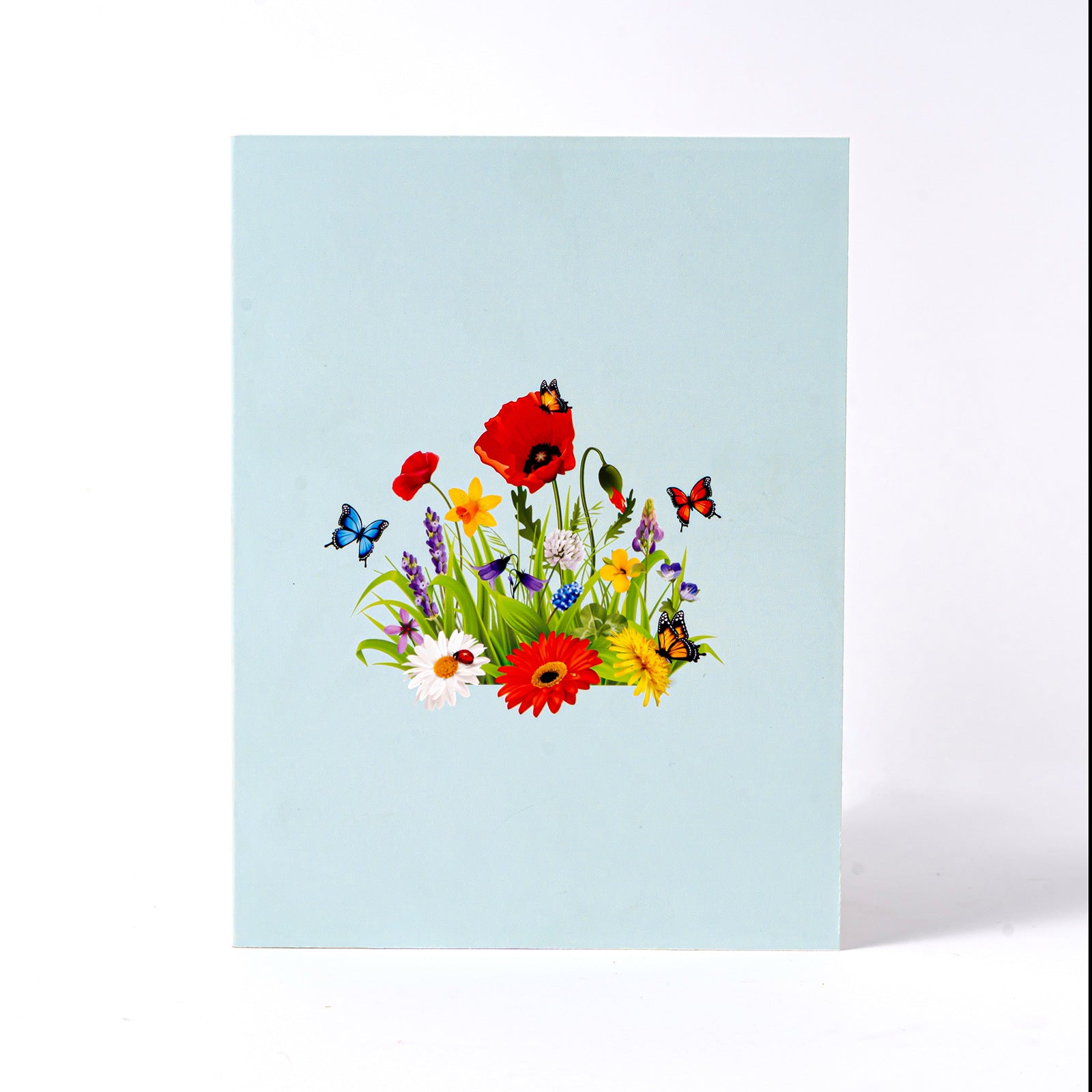 Butterfly Lawn Flower Clusters 3D Pop-Up Greeting Card, Gift for Her/ Girl/ Women/Mother