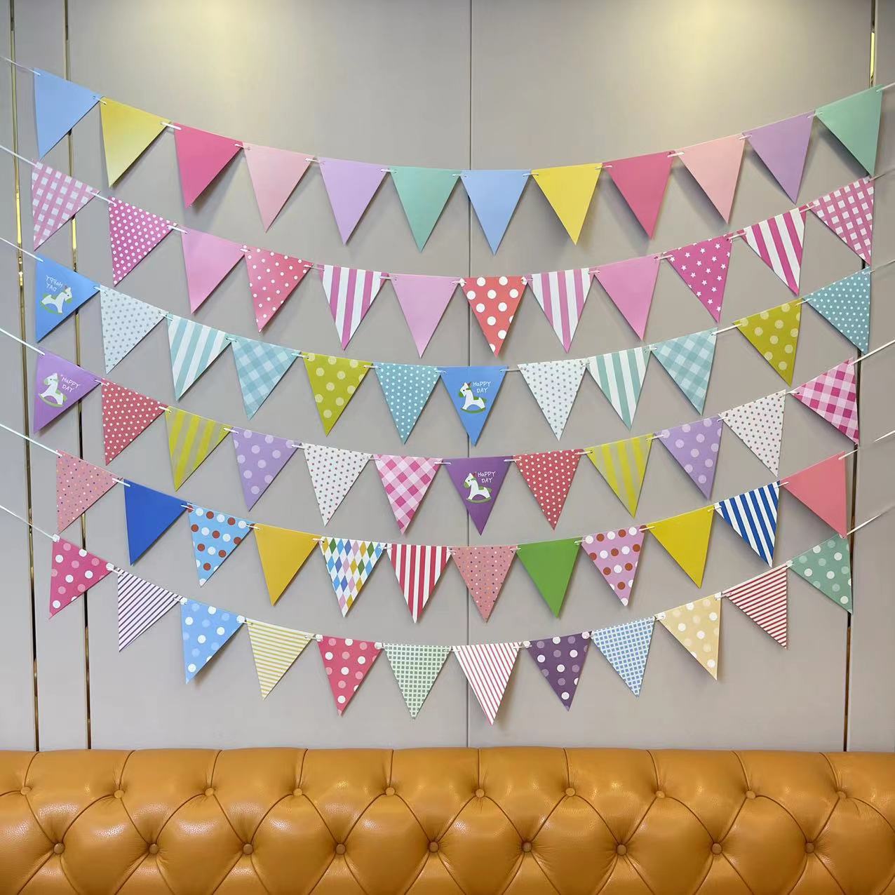 Colorful Plush Happy Birthday Banner, Fuzzy Letter Garland Party Decoration, DIY Birthday Backdrop Hanging Banner for Kids & Adults