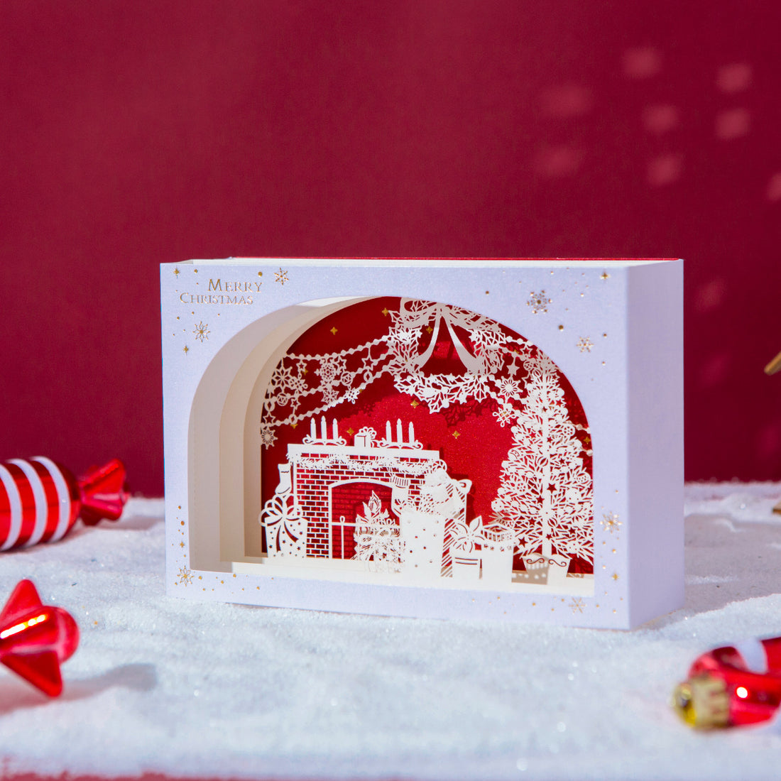 Creative 3D Pop-Up Christmas Greeting Cards – Foldable Christmas Decorative Card & Desktop Ornament
