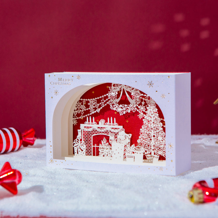 3D Pop-Up Christmas Fireplace Card & Decor