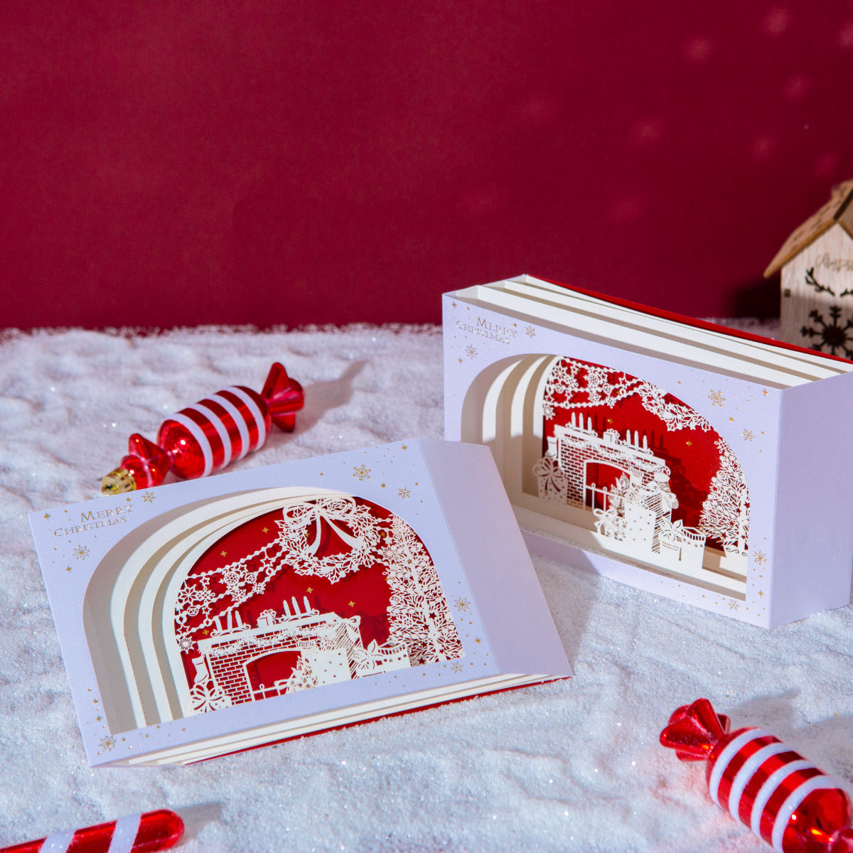 Creative 3D Pop-Up Christmas Greeting Cards – Foldable Christmas Decorative Card & Desktop Ornament