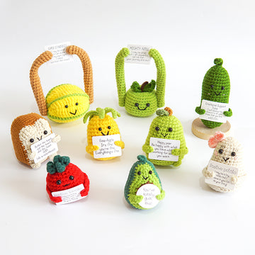 Creative Crocheted Potato Aritificial Vegetable—Handcrafted Funny Expression/Animals Yarn Ornament