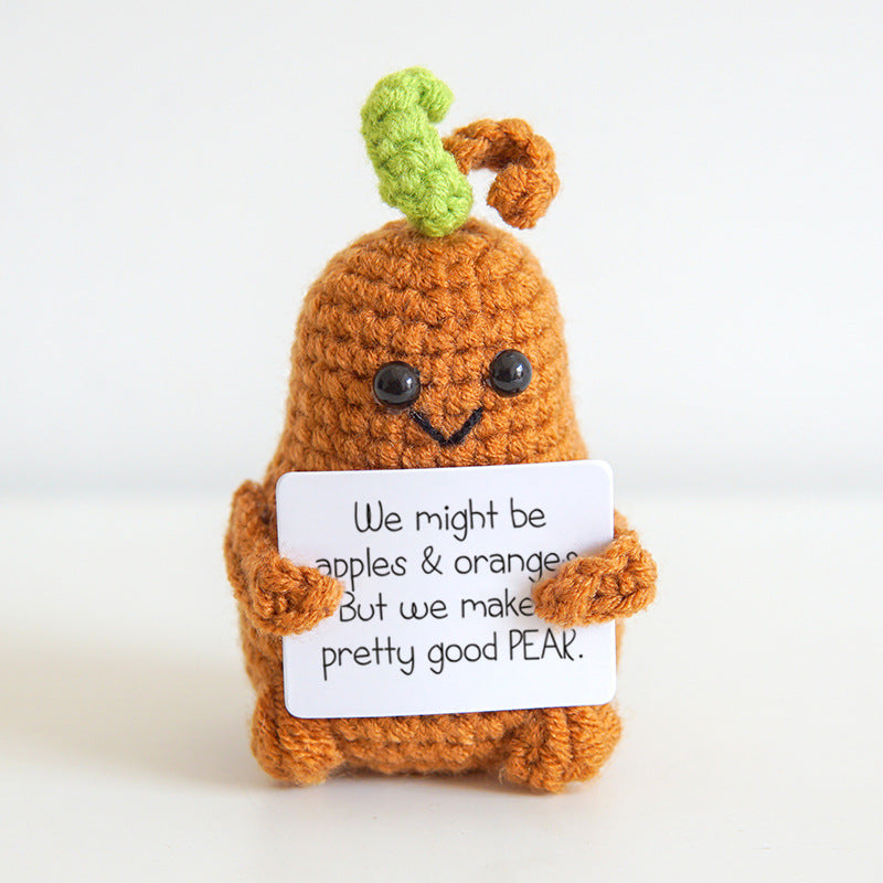 Creative Crocheted Potato Aritificial Vegetable—Handcrafted Funny Expression/Animals Yarn Ornament