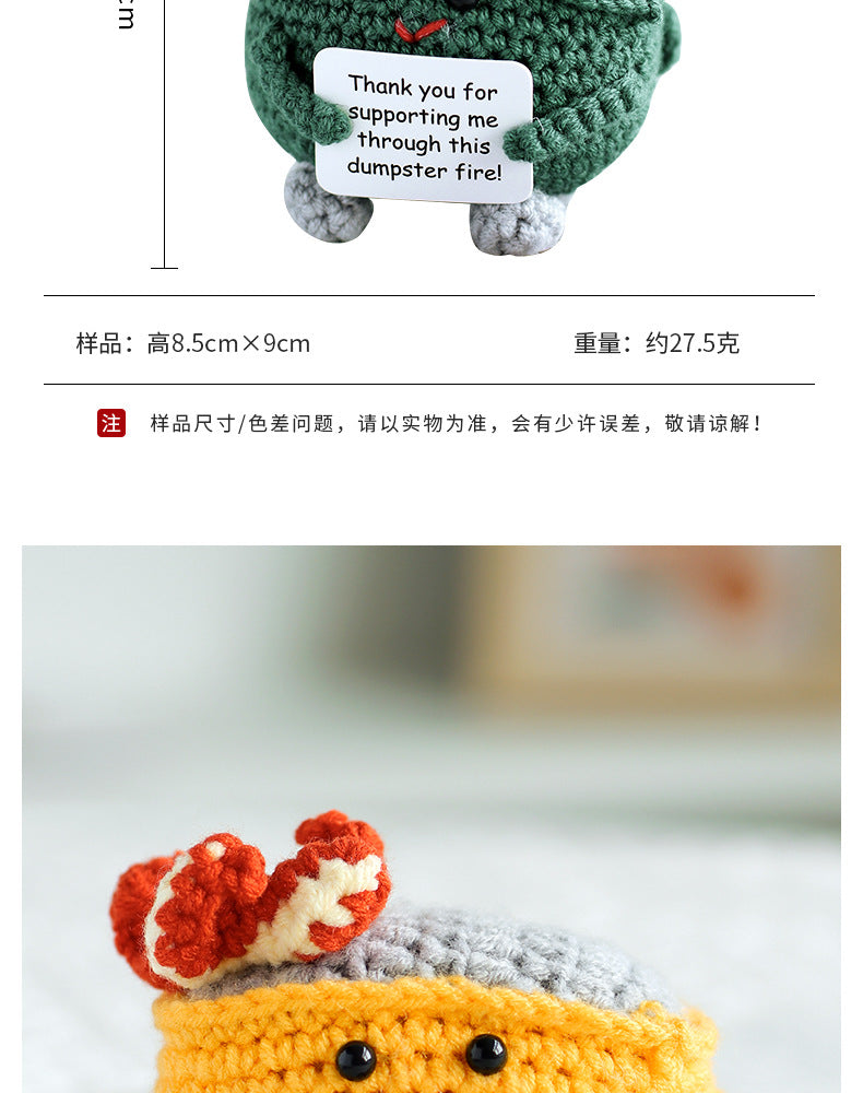 Creative Crocheted Potato Aritificial Vegetable—Handcrafted Funny Expression/Animals Yarn Ornament