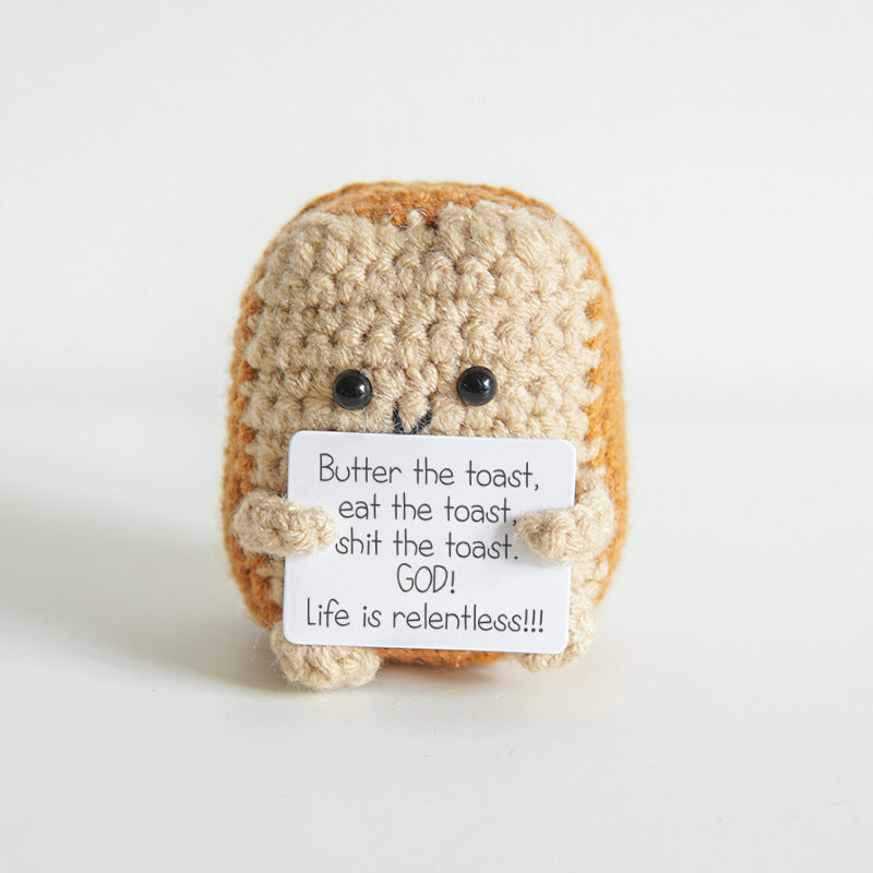 Creative Crocheted Potato Aritificial Vegetable—Handcrafted Funny Expression/Animals Yarn Ornament