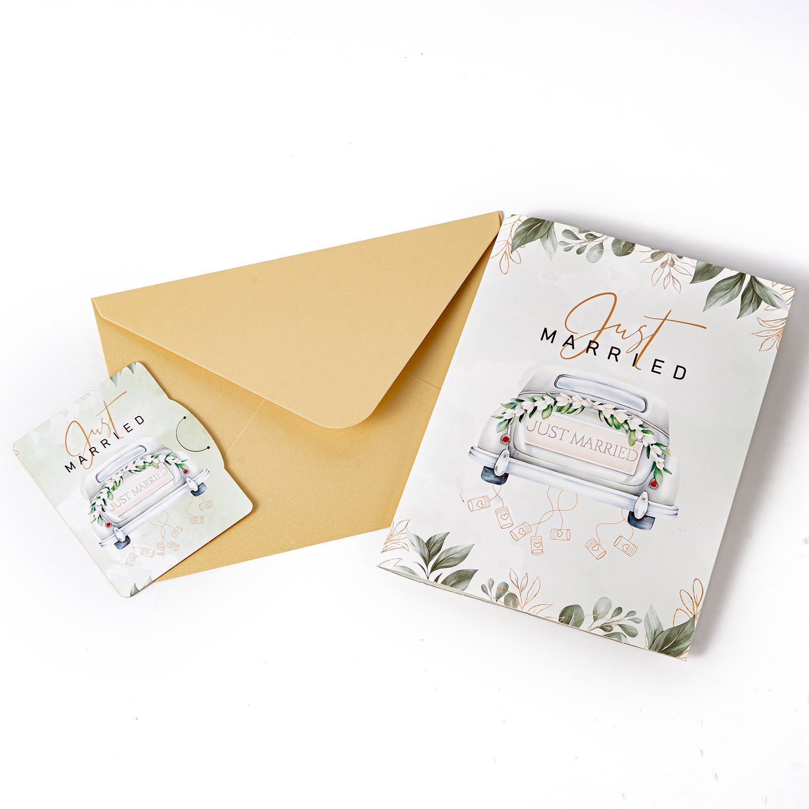 Wedding Invitation Card – 3D Pop-up Folding Card Featuring Sports Car, Hot Air Balloon, Happy Married Greeting Card