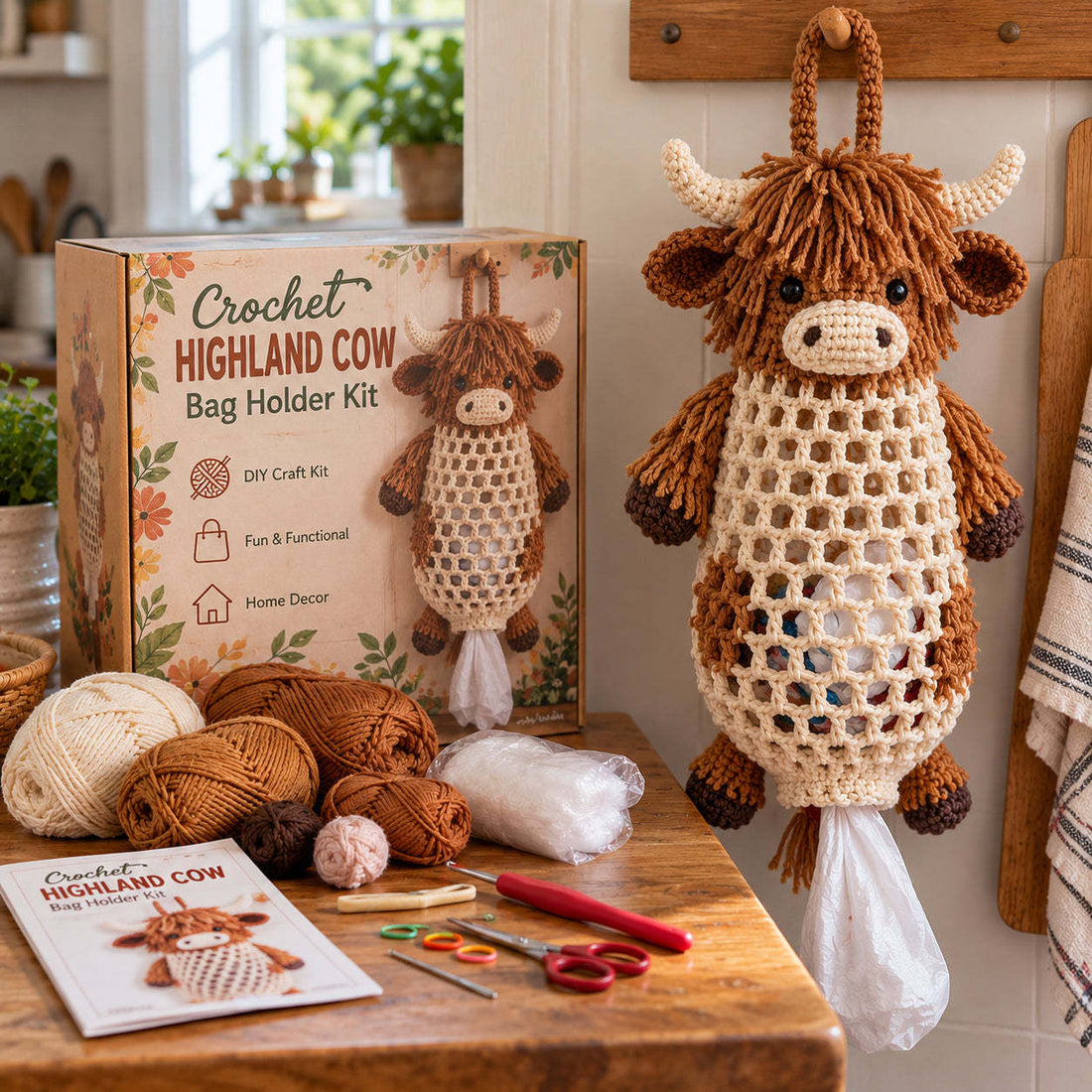 Crochet Animal Tissue Holder DIY Kit