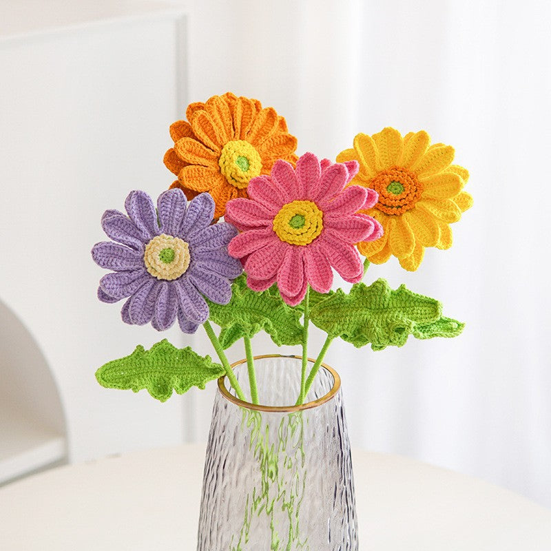 Handmade Crocheted Artificial Flowers—Everlasting  Lotus and Peony Bouquet