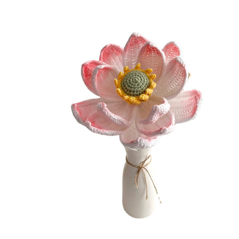 Handmade Crocheted Artificial Flowers—Everlasting  Lotus and Peony Bouquet
