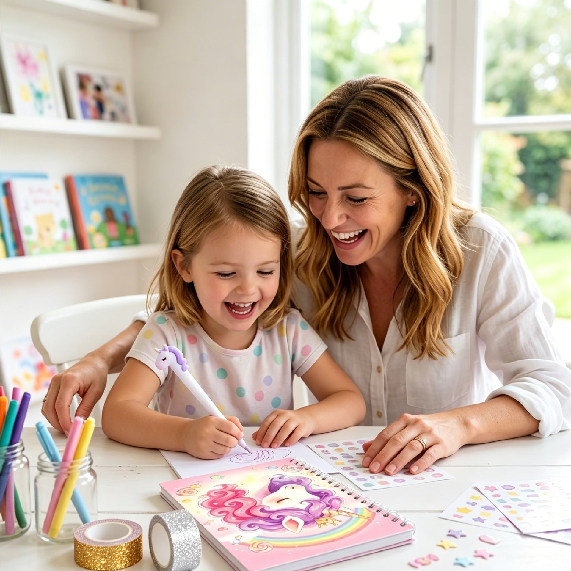 DIY Unicorn & Rainbow Scrapbook Diary Set – Purple Kit for Kids (Ages 4+) – Gift