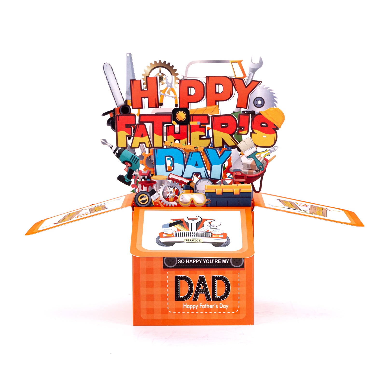 Thksyo Funny Happy Father's Day Pop Up Greeting Cards, Sweet 3D Fathers Day Card from Wife/Son/Daughter, Best Gifts for Father/ Husband/ Him/ Dad