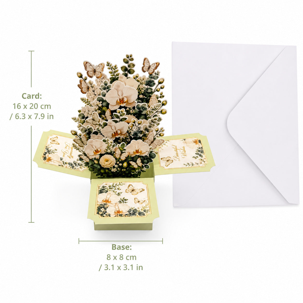Delicate Butterfly Layered Floral Cards for Girlfriend/ Wife/ Girl, Women Birthday Card