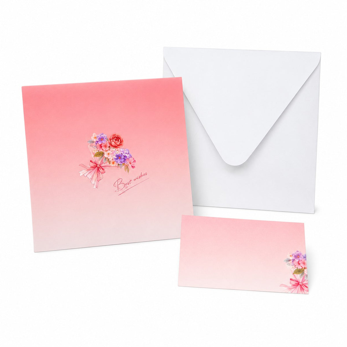 3D Floral Bouquet Pop-Up Greeting Cards Set (4-Pack)