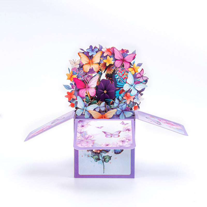 Fluttering Butterflies 3D Pop-Up Greeting Card – Creative Holiday Decorations