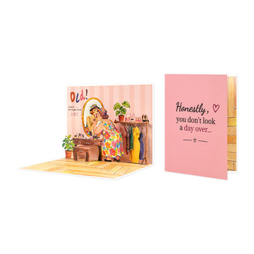 Funny 90° 3D Pop-Up Birthday Card for Women