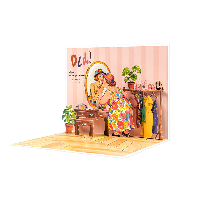 Funny 90° 3D Pop-Up Birthday Card for Women