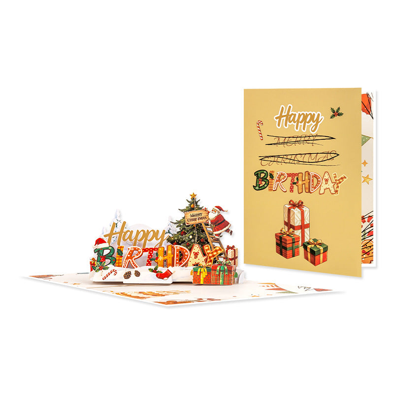 Funny Christmas Theme 3D Birthday Card