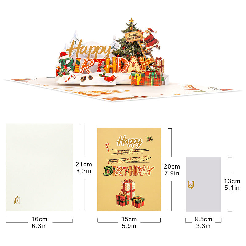 Funny Christmas Theme 3D Birthday Card