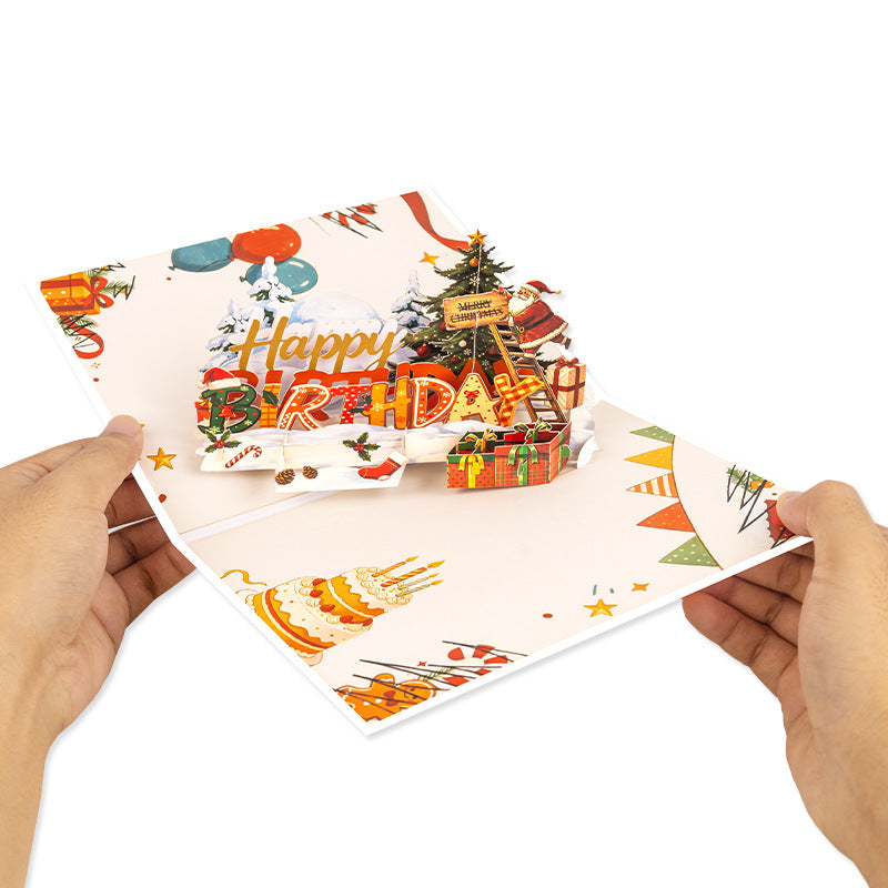 Funny Christmas Theme 3D Birthday Card