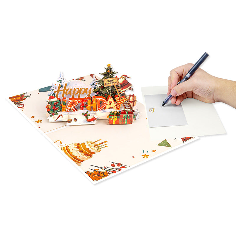 Funny Christmas Theme 3D Birthday Card