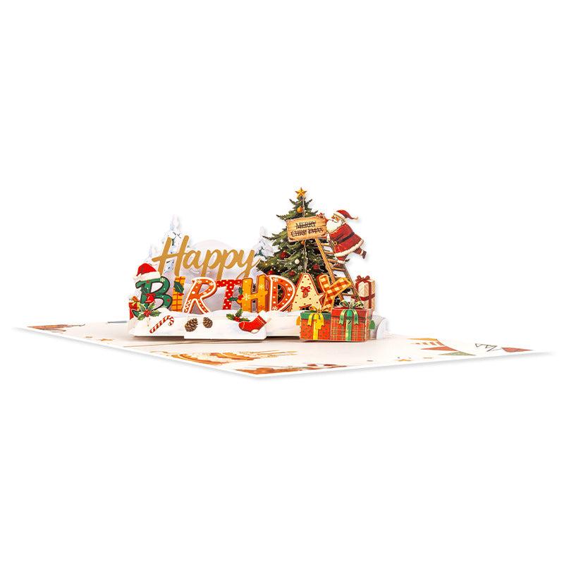 Funny Christmas Theme 3D Birthday Card
