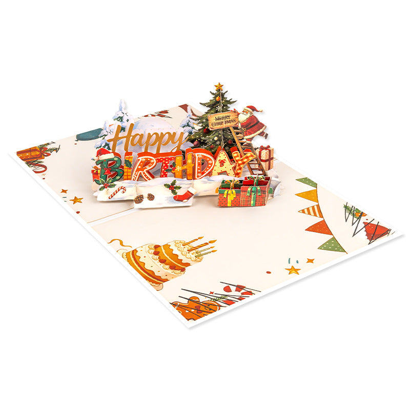 Funny Christmas Theme 3D Birthday Card