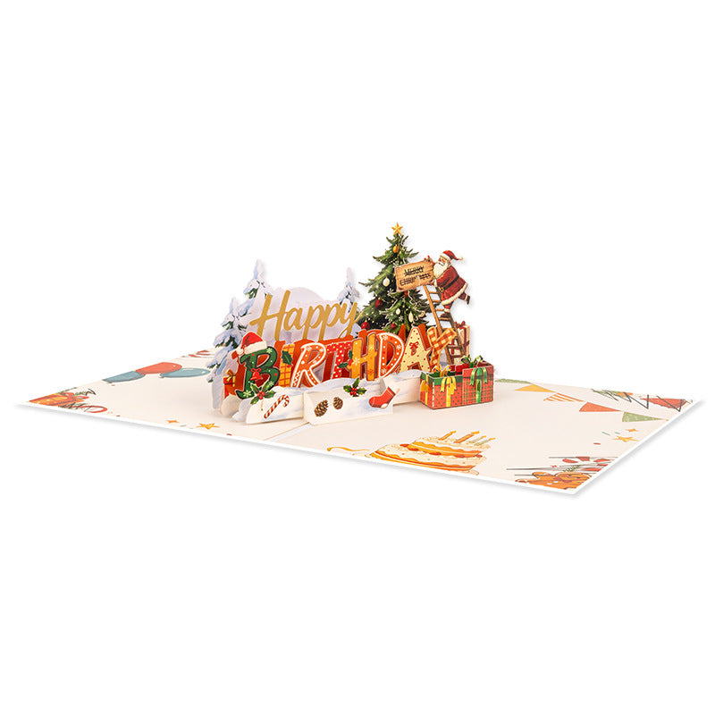 Funny Christmas Theme 3D Birthday Card