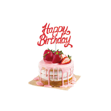 Glitter Happy Birthday Cake Topper