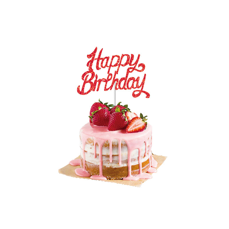 Glitter Happy Birthday Cake Topper