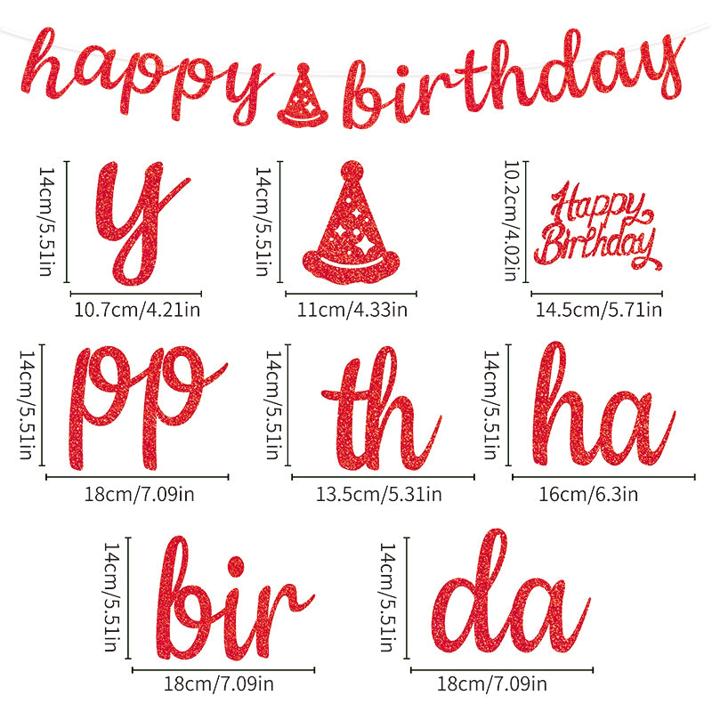 All-in-One Rose Red Birthday Decoration Kit with Balloon Garland, 32-Inch Number Balloons, Happy Birthday Banner & Cake Topper Party Set（副本）